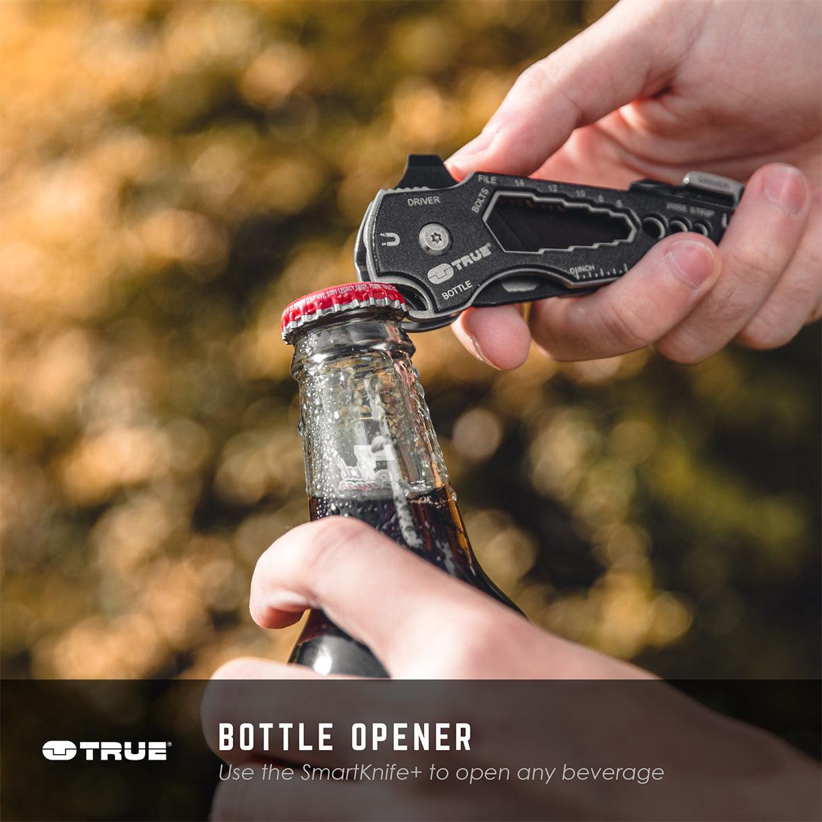 True Utility SmartKnife+ - Multi-Tool Pocket Knife with 14 Functions, Stainless Steel Blade, Bottle Opener & Keychain - Perfect for Camping, Hiking, Survival & Everyday Carry (EDC)