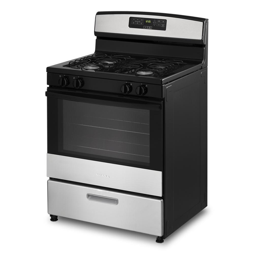 Amana AGR6303MMS 30 Inch Gas Range with Bake Assist Temperature Control - Perfect for Baking, Roasting & Family Cooking in Modern Kitchens