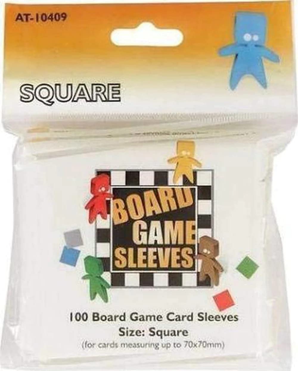 Arcane Tinmen ATM10409 100-Count Orange Square Board Game Card Sleeves | Perfect for MTG, Yu-Gi-Oh, and Collectible Card Games Protection
