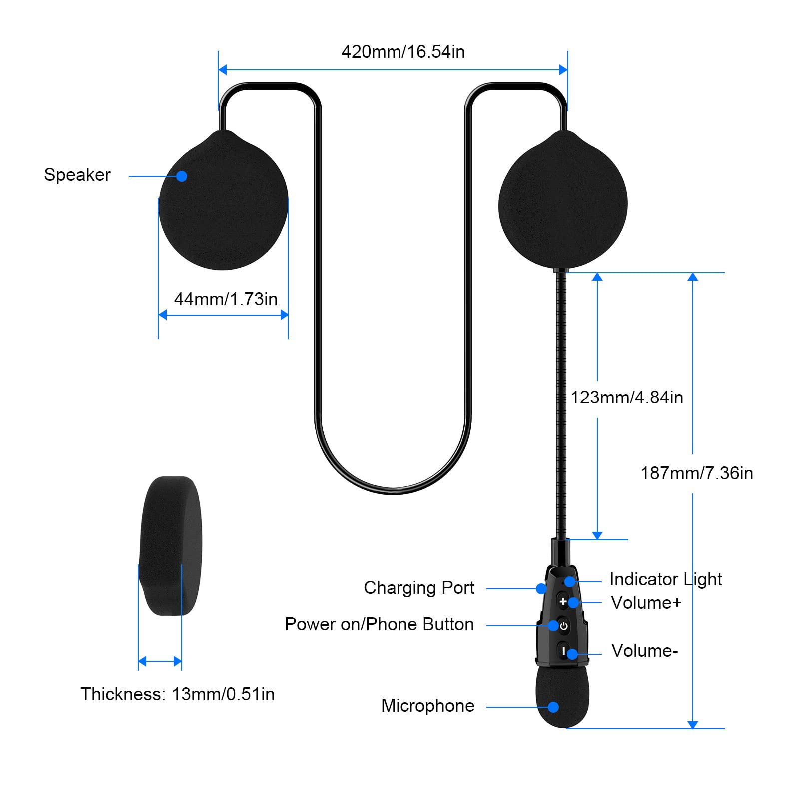 EJEAS E1+ Motorcycle Bluetooth Headset with Helmet Speakers - Bluetooth 5.1 Wireless Intercom, Auto Answer Call & Noise Cancellation, Dual Phone Connectivity - Perfect for Riding, Commuting & Group Tours
