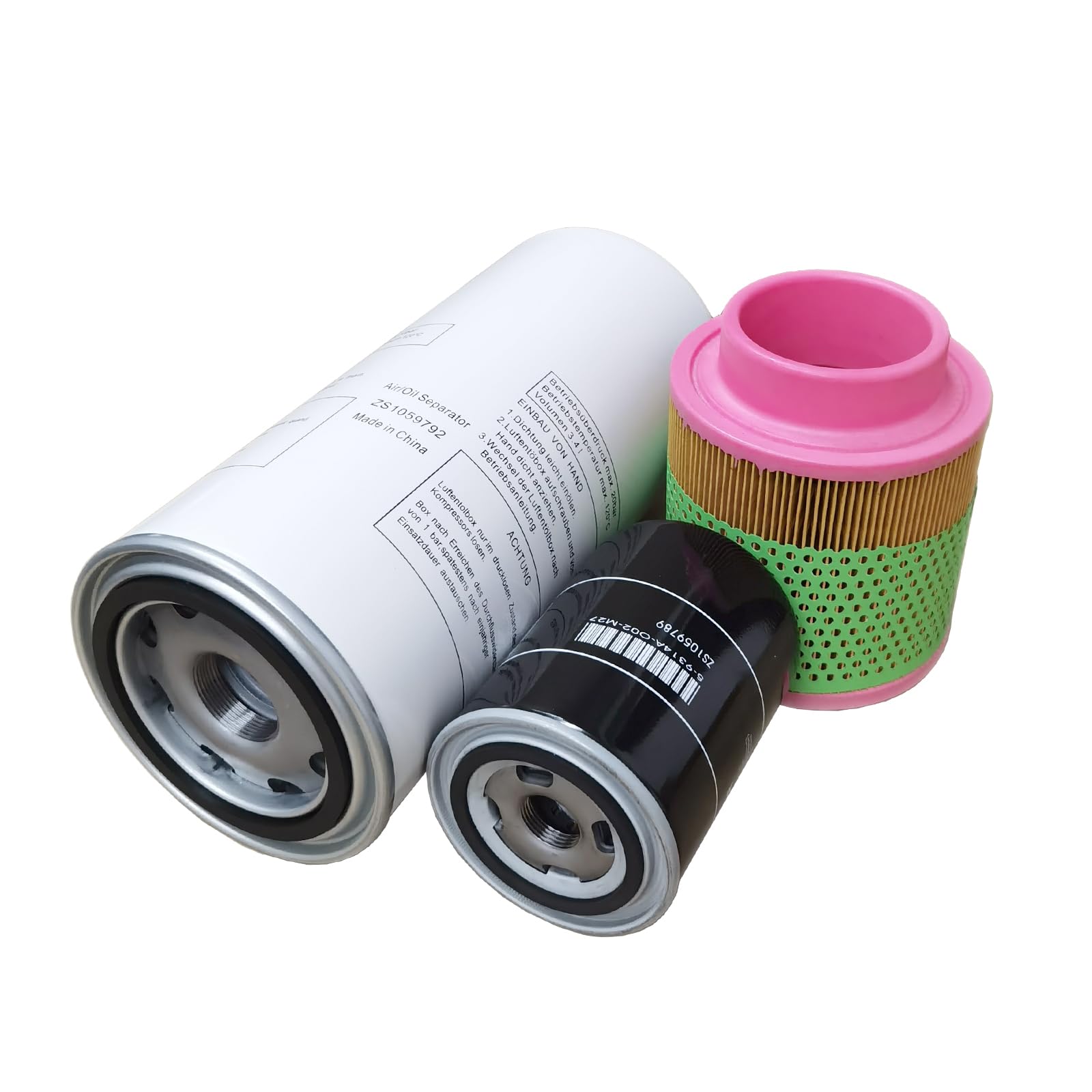 Air Compressor Replacement Filter Kit - ZS1059792 Air/Oil Separator, ZS1060579 Air Filter, ZS1059789 Oil Filter | Compatible with Major Air Compressor Brands | Ideal for Workshop, Garage & Industrial Use