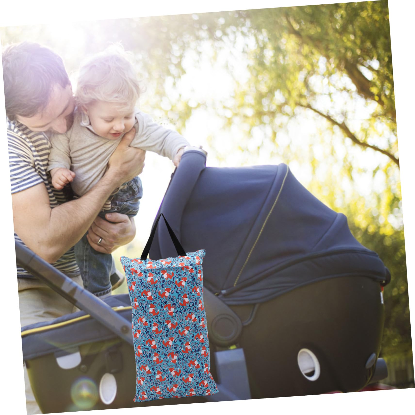 VICASKY 4-Pack Waterproof Wet Diaper Bags - Reusable Cloth Diaper Organizer Pouch with Zipper for Baby Essentials (Blue) - Perfect for Daycare, Travel & On-the-Go Parents