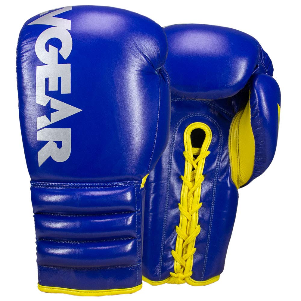 Revgear S4 Sentinel Pro Leather Boxing Gloves with Gel Padding - Premium Lace-Up MMA/Boxing Training Gloves for Men & Women - Ideal for Sparring, Heavy Bag Workouts & Competition Training