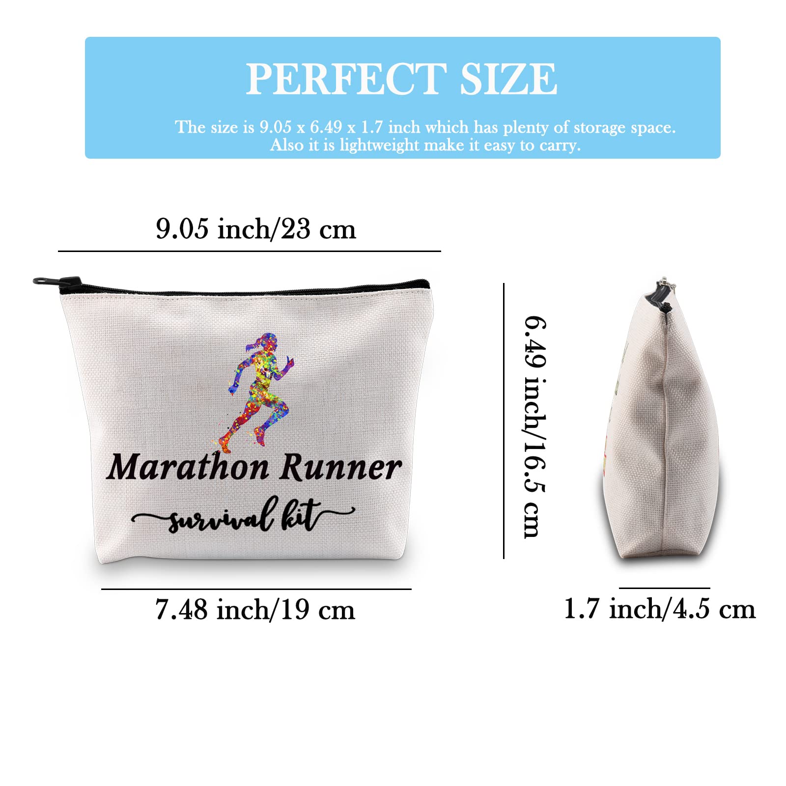 GJTIM Marathon Runner Gift Set - Durable Zipper Pouch & Survival Kit for Runners | Perfect for Race Day Essentials, Gym Storage & Travel Makeup Bag