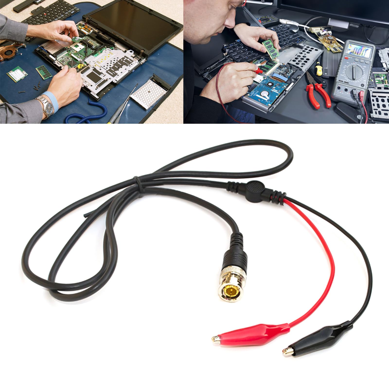 BNC Oscilloscope Probe with Alligator Clip Converters - 110cm High-Quality Test Leads for Electronics Measurement & Circuit Testing | Perfect for Lab, DIY Projects & Electrical Engineering