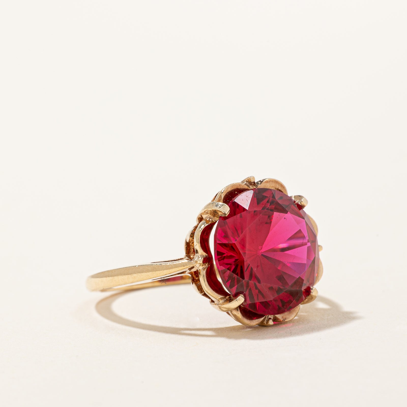 6.00ct Synthetic Ruby Cocktail Ring - Size 5.75 - Elegant Statement Jewelry for Evening Parties & Special Occasions