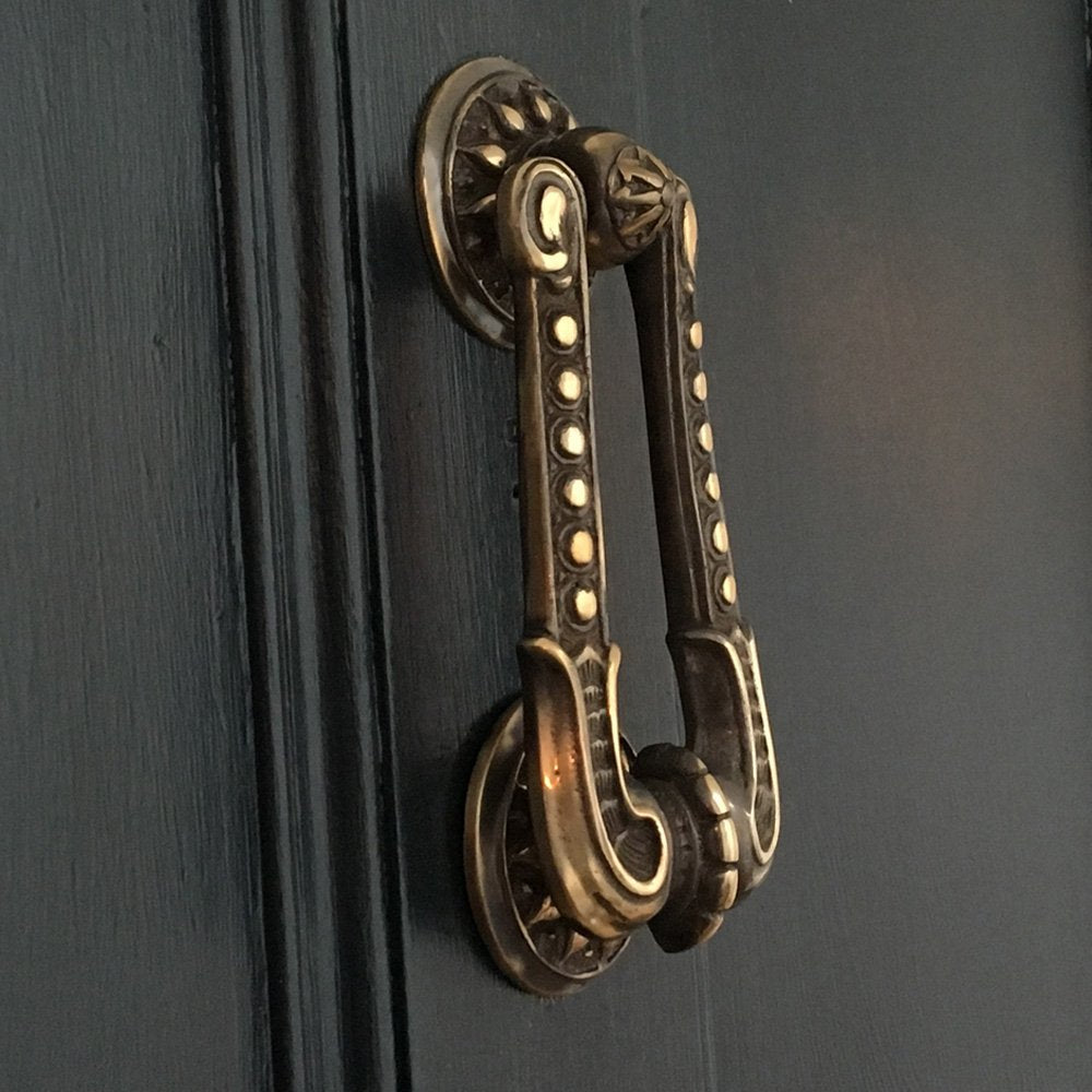 Antique Brass Regency Style Door Knocker - Handcrafted Vintage Door Knocker for Classic Home Entrance - Perfect for Victorian Houses, Front Doors & Traditional Decor