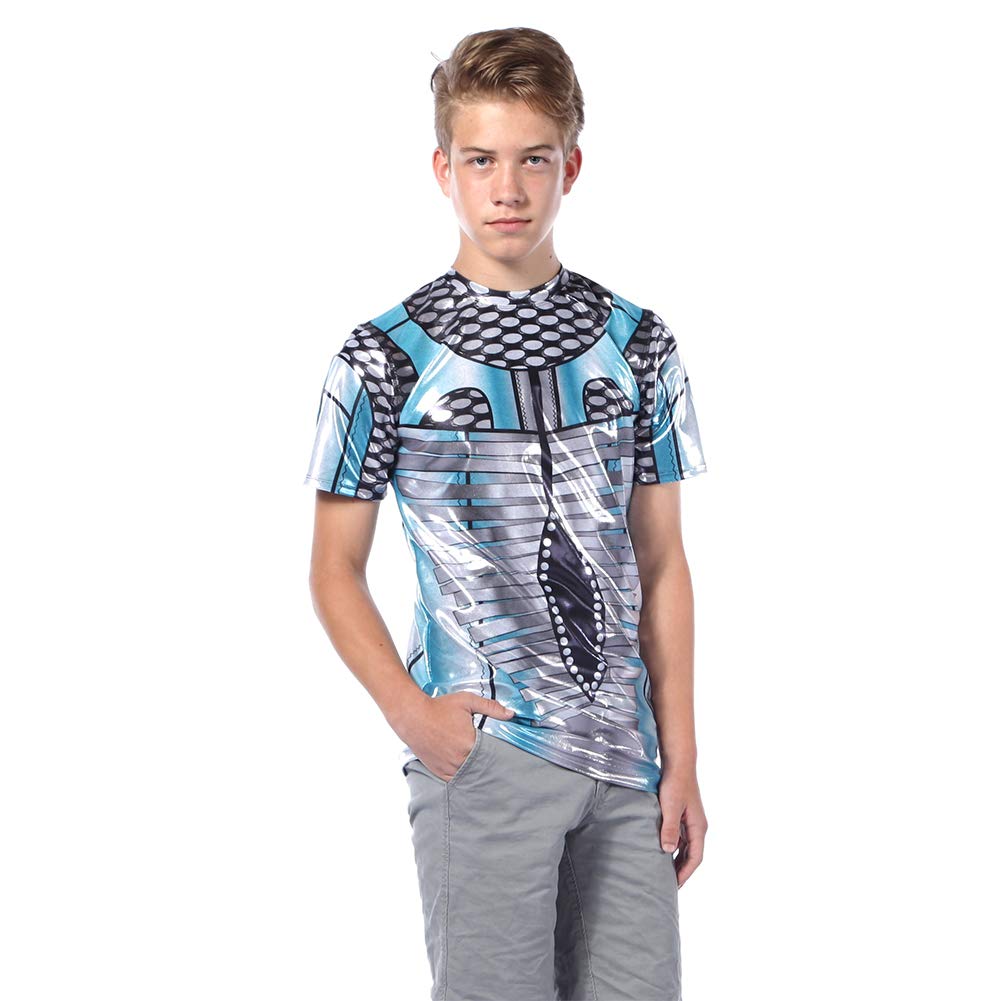 **Galactic Foil Dance Costume Crewneck T-Shirt for Youth – Perfect for Dance Performances, Cosplay & Themed Parties**