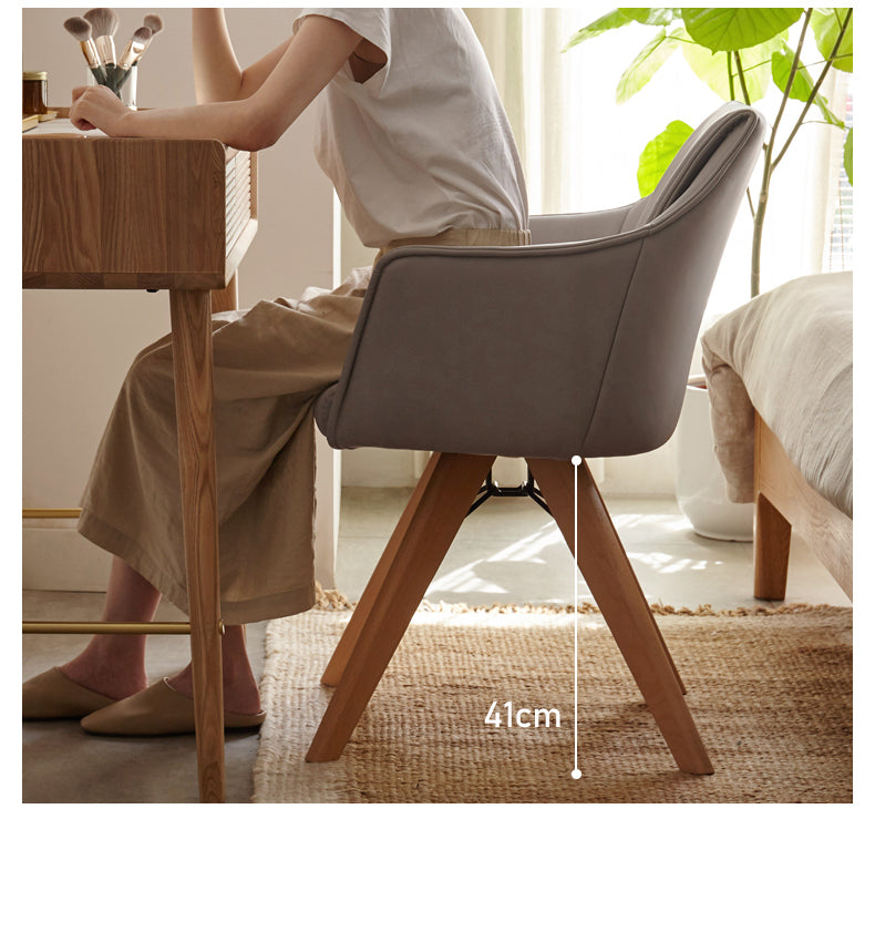 360° Swivel Beech Solid Wood Soft Chair - Ergonomic Comfort for Living Room, Office & Study