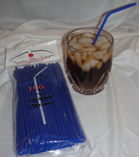 500 Flexible Drinking Straws - Royal Blue - 5 Packs x 100 Straws - Reusable Bendable Straws for Luau Party, Wedding, Birthday, Baby Shower & Summer Drinks - BPA-Free Plastic Straws Bulk for Smoothies, Cocktails & Iced Coffee