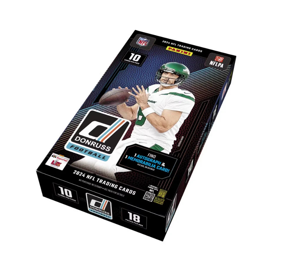 2024 Panini Donruss Football Hobby Box - 24 Packs with Autographs & Memorabilia Cards - Perfect for NFL Collectors, Fantasy Football Fans & Sports Card Investors | Great for Trading, Gifting & Displaying in Your Man Cave