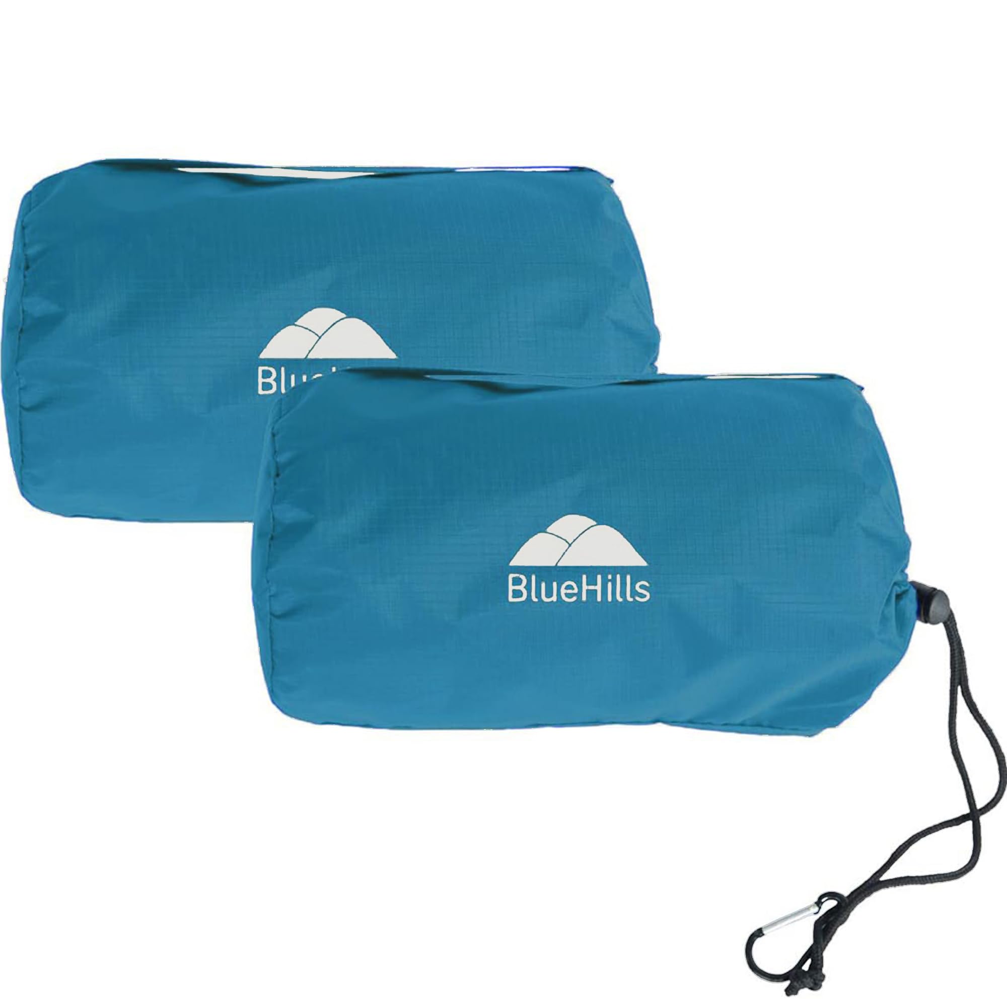 Ultra Compact Travel Blankets for Two - Premium Soft Plush Large Airplane Blankets with Carry Case - 2 Pack for Couples Traveling by Car, Plane, Train or Hotel Stay - Perfect for Cold Flights, Road Trips & Cozy Nights - Teal Blue Peacock Design (C204-2pk)