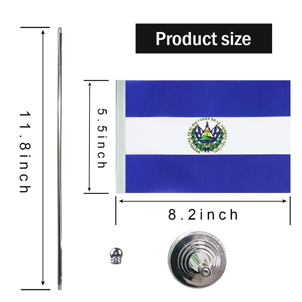 El Salvador Flag - Mini Desk & Table Flag for Home, Office Decor - Perfect for World Cup, Independence Day & Cultural Events