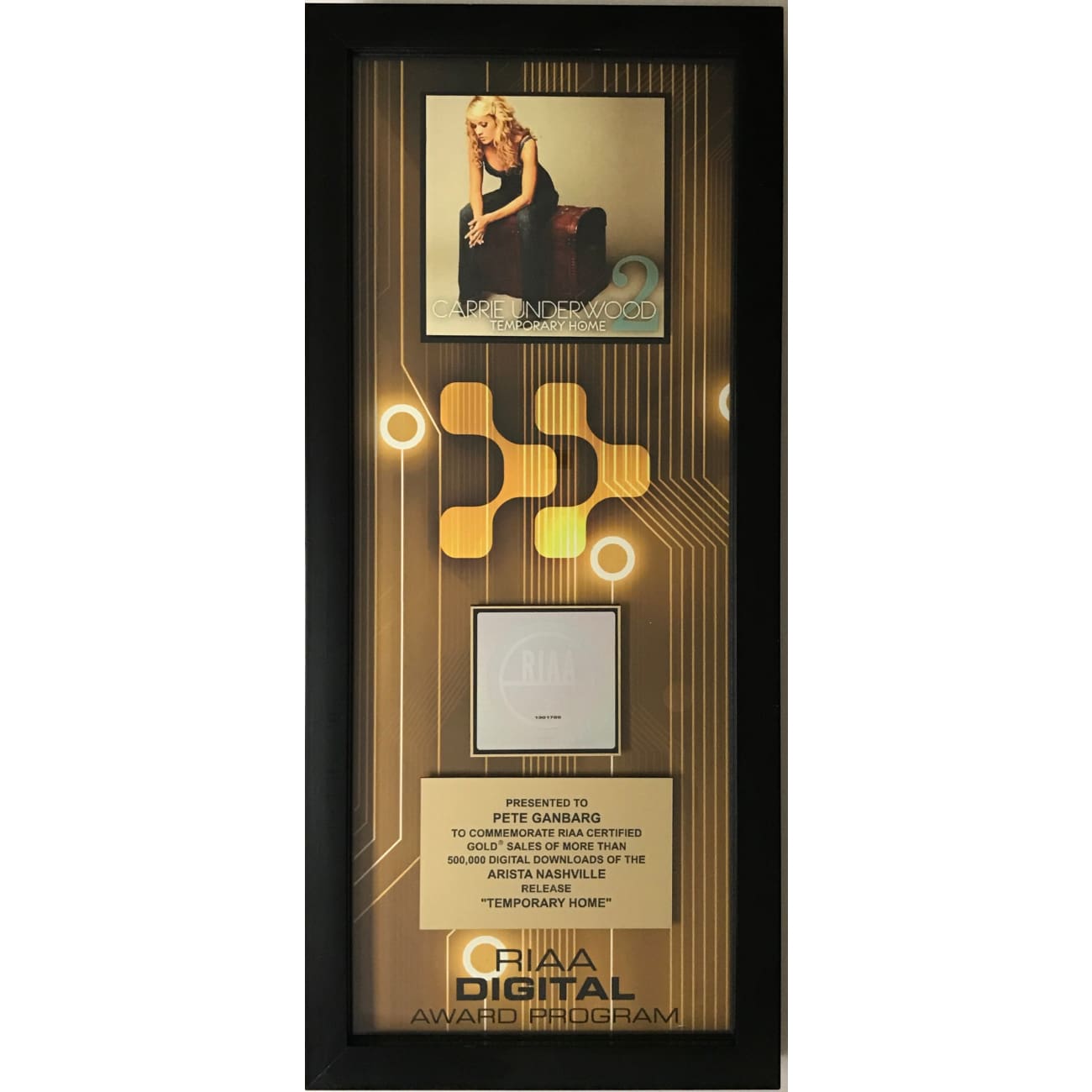 Carrie Underwood Temporary Home RIAA Digital Single Award - Country Music Download for Fans & Collectors | Perfect for Playlists, Gifts & Special Occasions