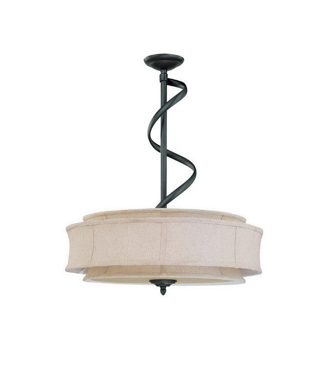 Nuvo Lighting 60 3871 Darwin Collection 3-Light Energy Star Certified GU24 Fluorescent Pendant Chandelier in Aged Bronze Finish - Perfect for Kitchen Island, Dining Room, and Entryway Lighting