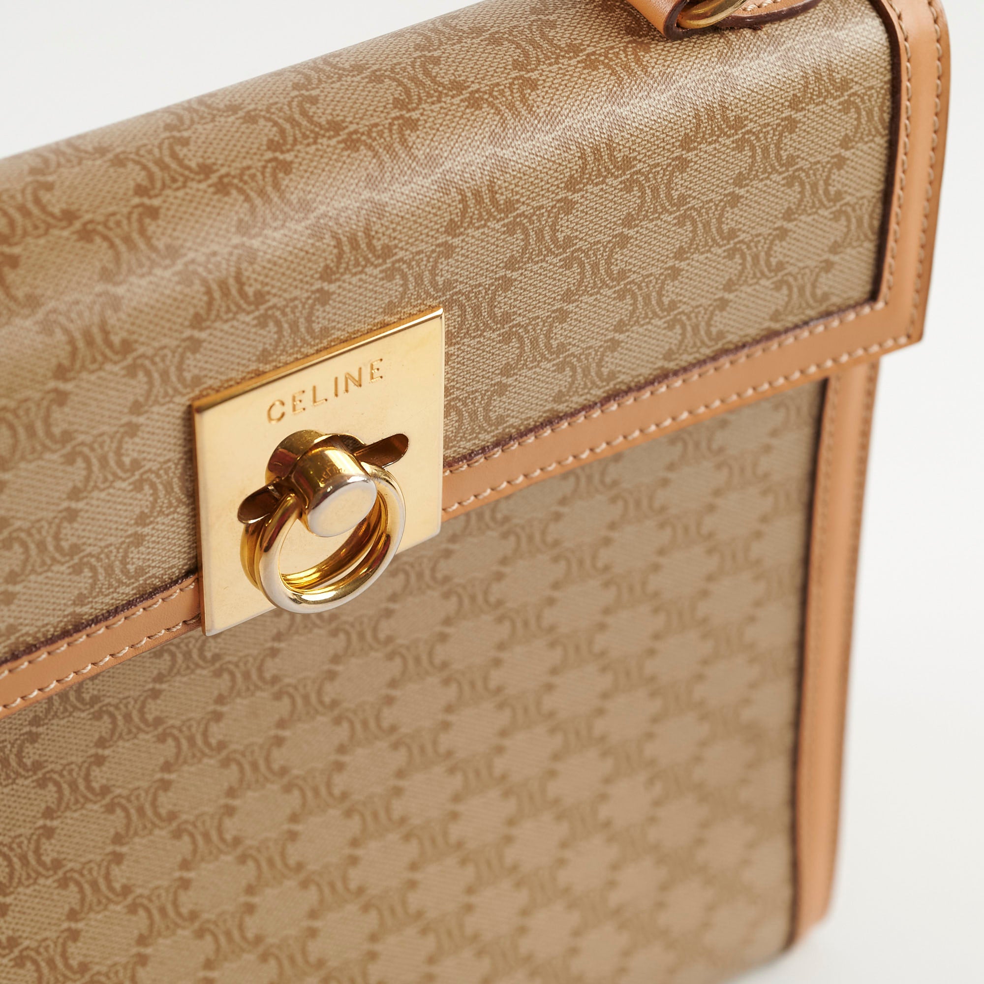Vintage Celine Macadam Kelly Bag in Beige - Timeless Luxury Handbag for Women, Perfect for Work, Travel & Special Occasions