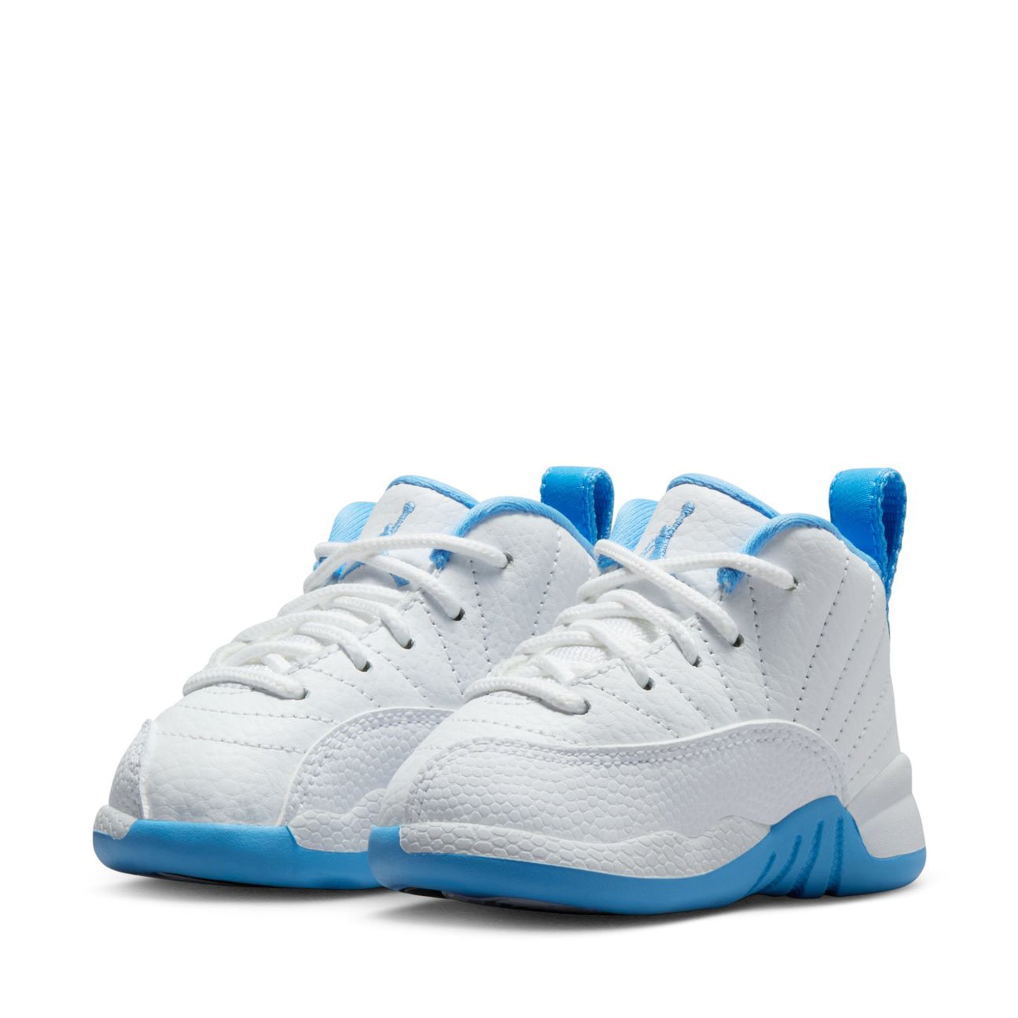 Jordan 12 Retro 'Melo' TD Basketball Shoes - White/University Blue - Kids' Size for Sports & Casual Wear