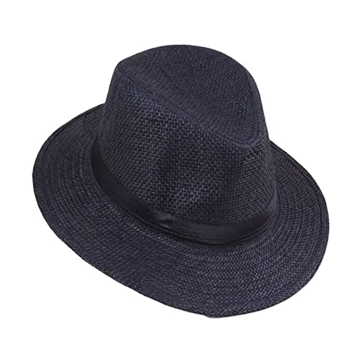 Stylish Wide Brim Straw Panama Hat for Men - Summer Beach Cowboy Hat with Black Ribbon | Perfect for Beach Vacations, Outdoor Activities & Fashion Accessories