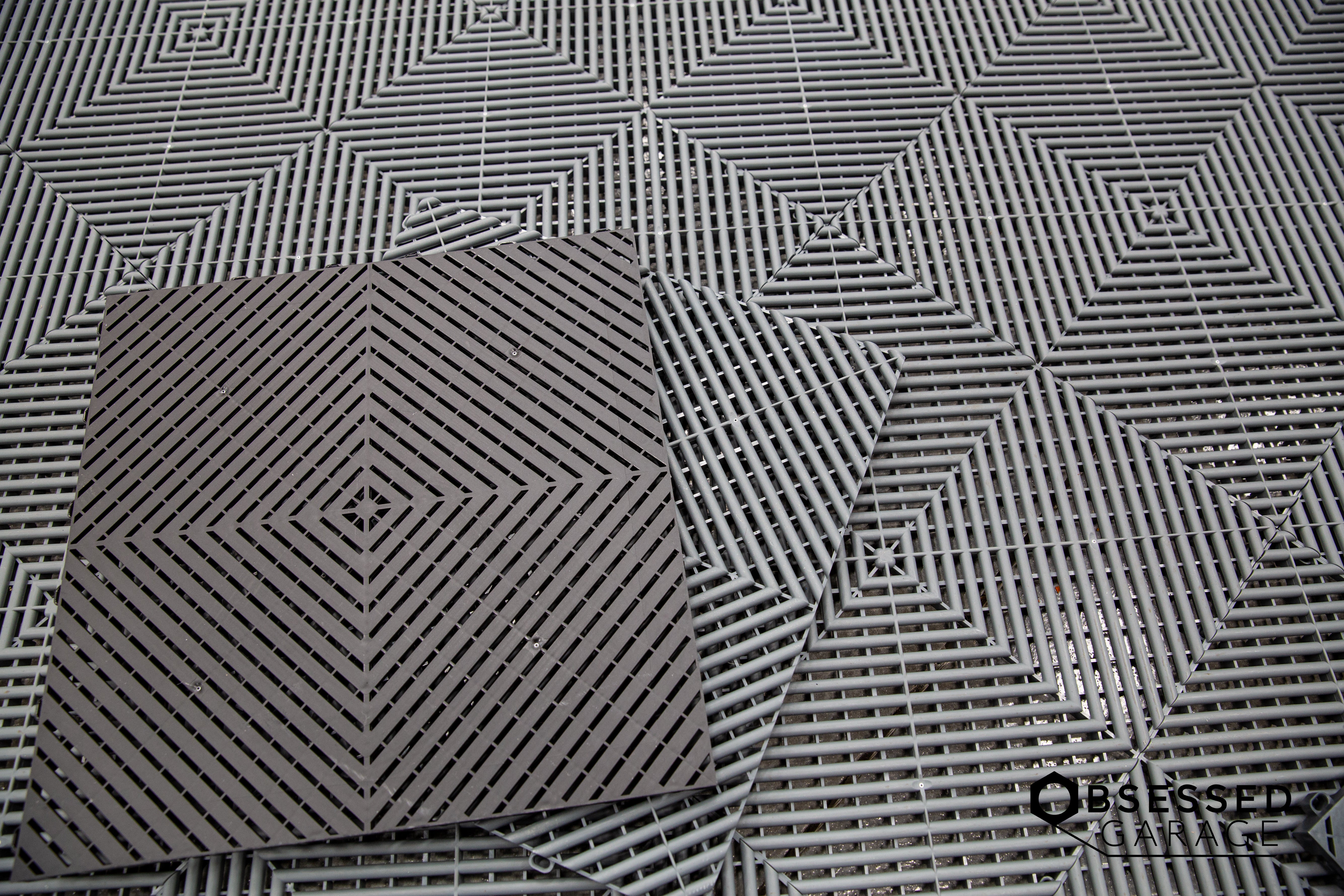 Swisstrax Ribtrax Smooth PRO Modular Garage Floor Tiles (6 Pack, 10.32 sq. ft) - Durable Interlocking Tiles for Garage, Workshop, and Home Gym Flooring