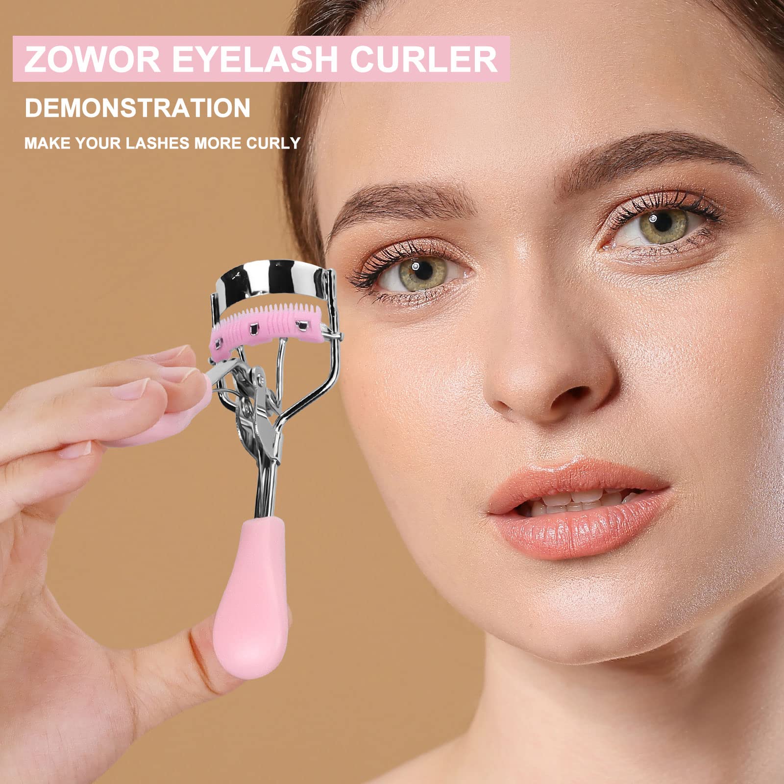 Best Eyelash Curler with Comb - Universal Fit for All Eye Shapes, Curved Design for Natural & Long-Lasting Lashes - Perfect Makeup Gift for Women (Pink) - Ideal for Daily Use, Travel & Professional Makeup Kits