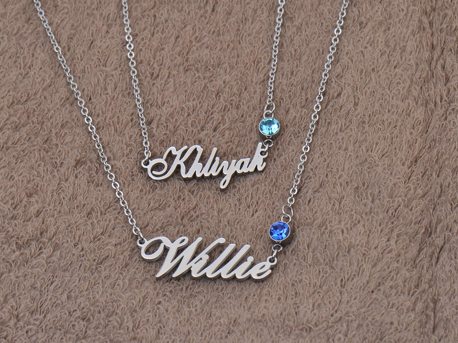 Personalized Silver Name Necklace with Delicate Birthstone Charm - Perfect Gift for Her Birthday, Anniversary & Special Occasions
