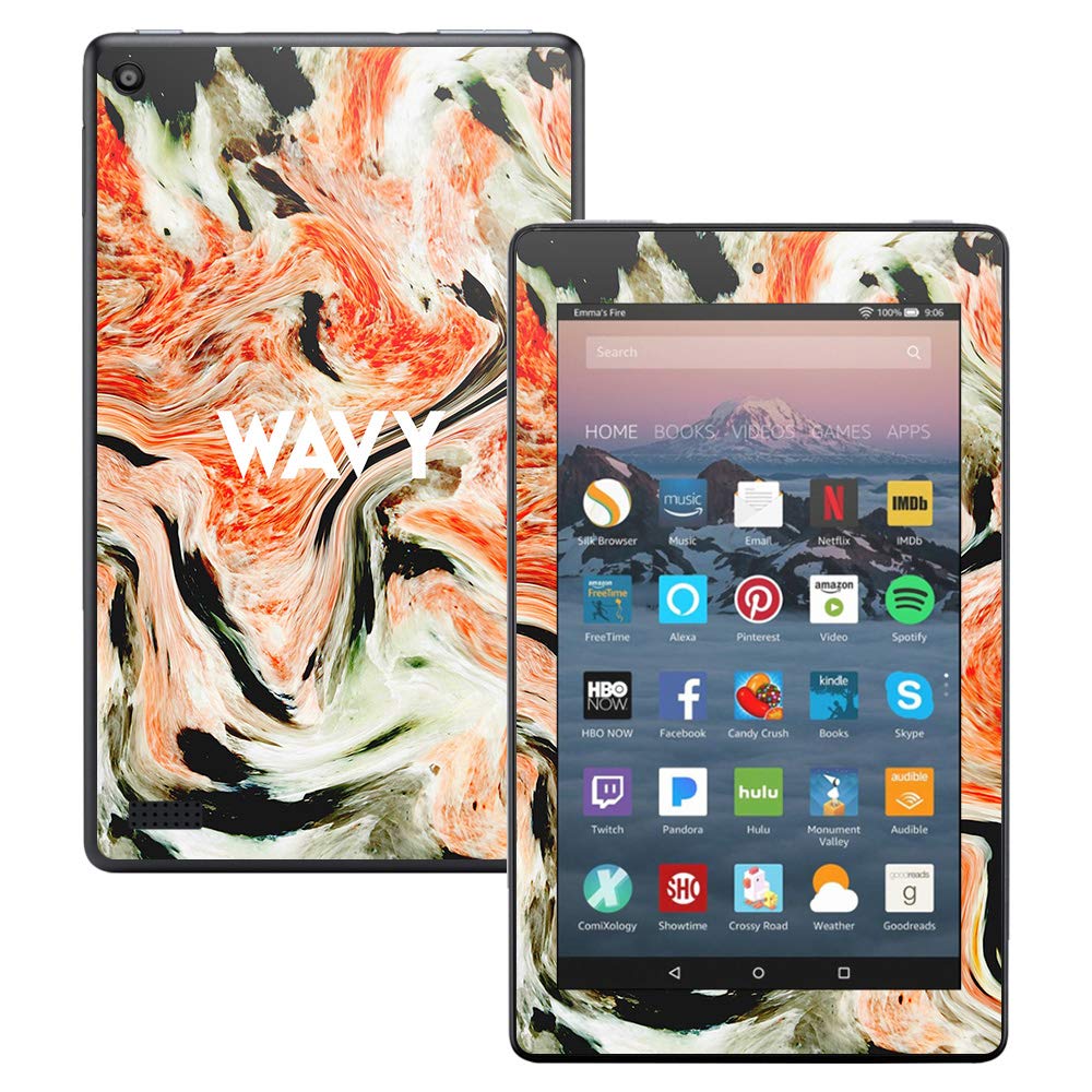 MightySkins Vinyl Decal Wrap Cover for Amazon Kindle Fire 7 (2017) - Wavy Design | Protective & Durable Skin | Easy to Apply & Remove | Made in USA | Perfect for School, Travel & Everyday Use
