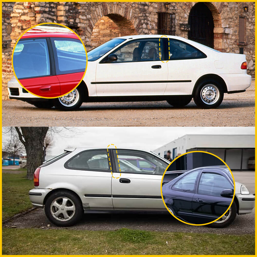 1992-1995 Honda Civic 2/3 Door Coupe & Hatchback Left/Right Door Pillar Trim - Replacement Interior Trim for Classic Honda Civic Models | Perfect for Car Restoration & DIY Projects