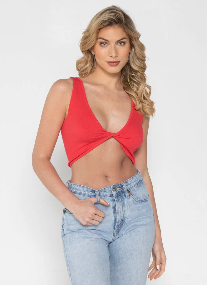 Reversible Bamboo Rib Twist Bra - Comfortable & Adjustable for Yoga, Workouts & Everyday Wear