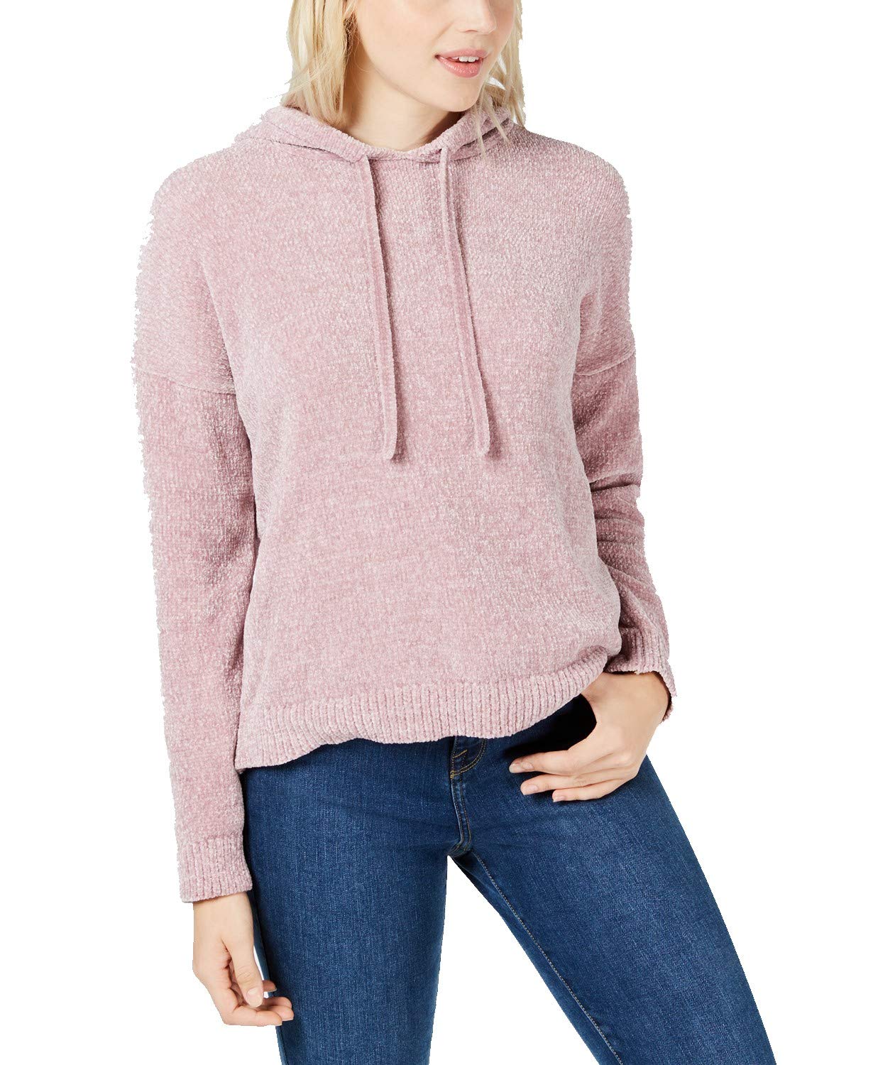 Bohemian Hippie Rose Chenille Hooded Sweater for Juniors - Cozy & Stylish Pullover for Casual Wear & Music Festivals