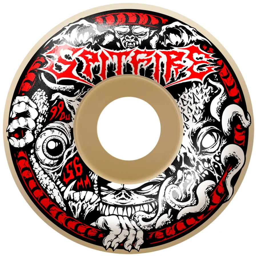 Spitfire F499 56mm Radial Full Demon Gate Skateboard Wheels - High Performance for Street & Park Skating