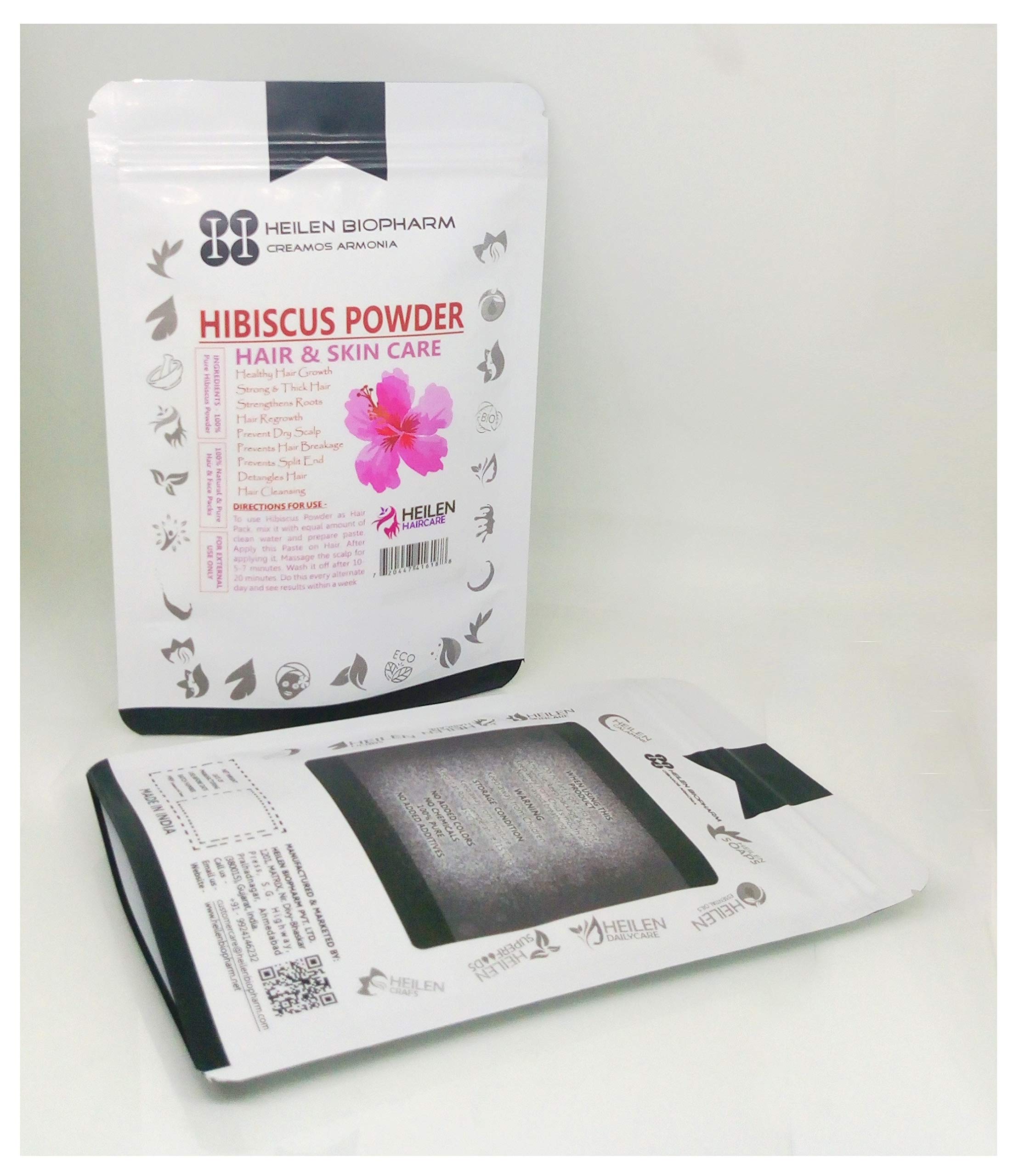 Organic Hibiscus Powder for Skin & Hair Care - 100g | Natural Anti-Aging & Hair Growth Supplement | DIY Face Mask & Hair Treatment | Glow Booster for Radiant Skin & Stronger Hair