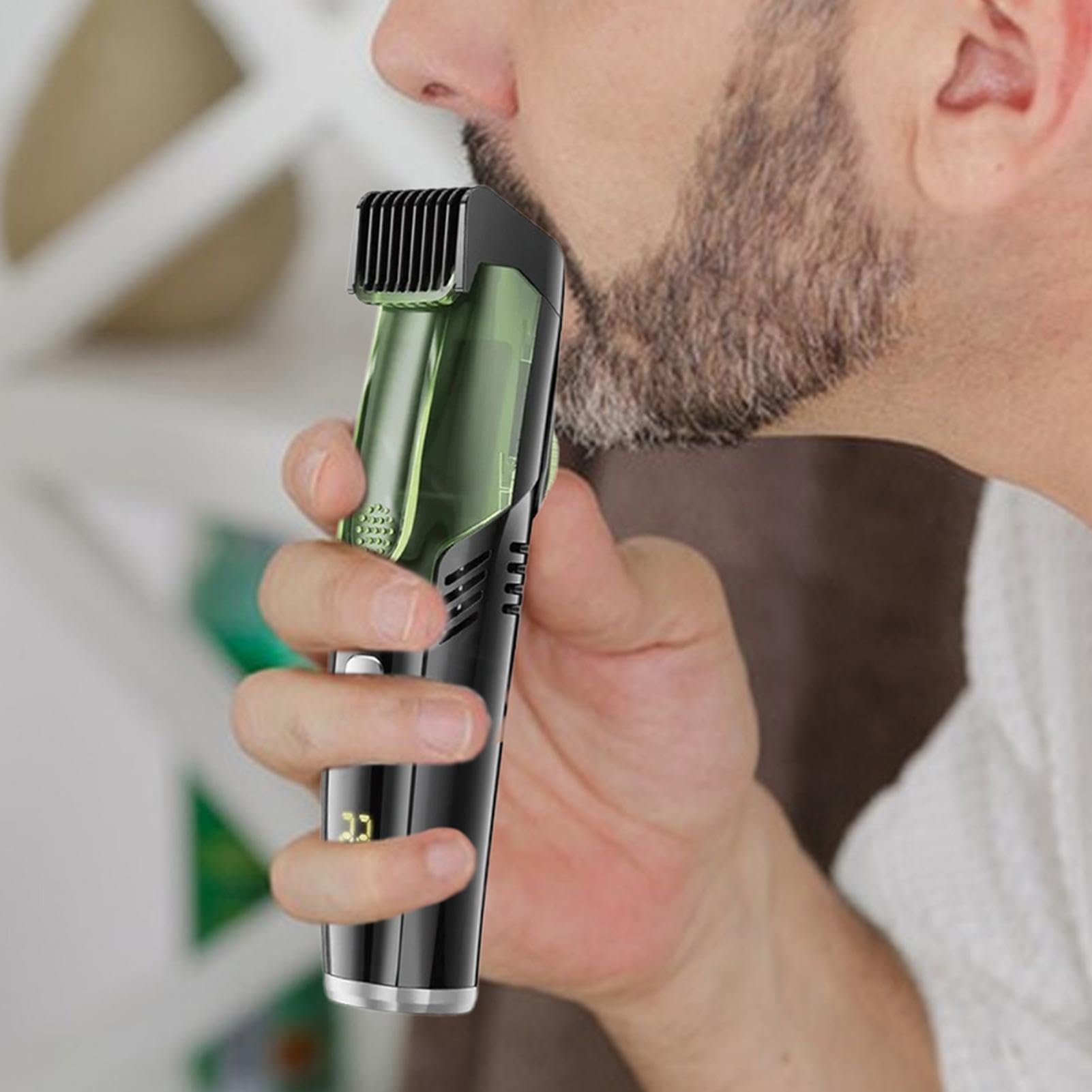 Rechargeable Electric Shaver for Men - IPX6 Waterproof Beard Trimmer with 2 Combs, Portable Cordless Mustache & Sideburn Groomer - Perfect for Travel, Home & Office Use