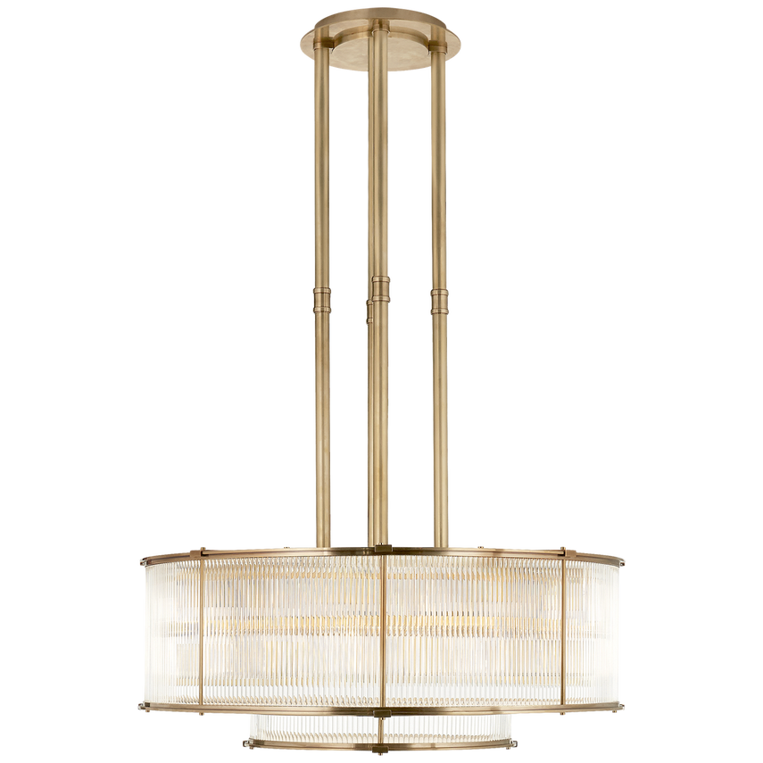 Adrian Large Tiered Chandelier in Natural Brass - Elegant Lighting Fixture for Dining Room, Living Room & Bedroom Decor