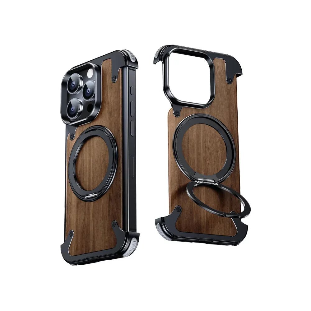 EdgeX Walnut Wood Magnetic MagSafe iPhone Case - Premium Protective Cover for iPhone 12/13/14 Pro Max - Perfect for Work, Travel & Everyday Use