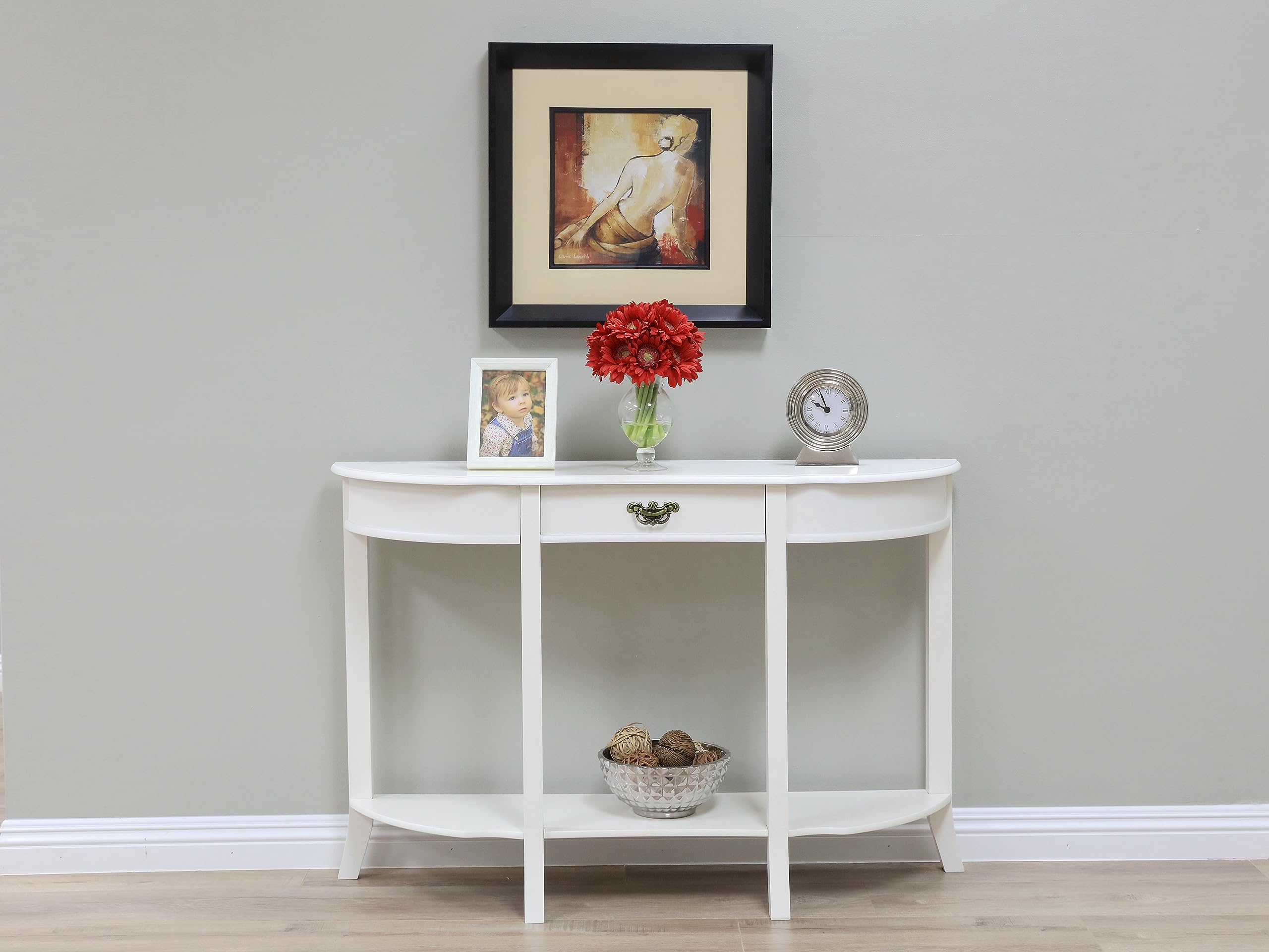 Frenchi Home Furnishing Modern Console Table for Living Room Entryway Hallway - Slim Sofa Table with Storage Shelf, Perfect for Small Spaces & Home Decor