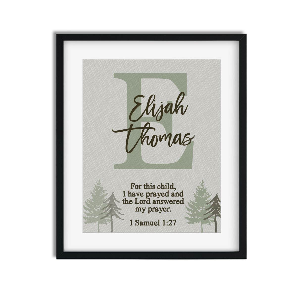 Personalized Bible Verse Art Print for Baby Boy - Baptism & Christening Gift
