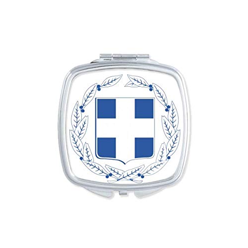 DIYthinker Greece Europe National Emblem Mirror - Portable Compact Double-Sided Pocket Makeup Mirror with Glass, Perfect for Travel, Home & On-the-Go Touch Ups