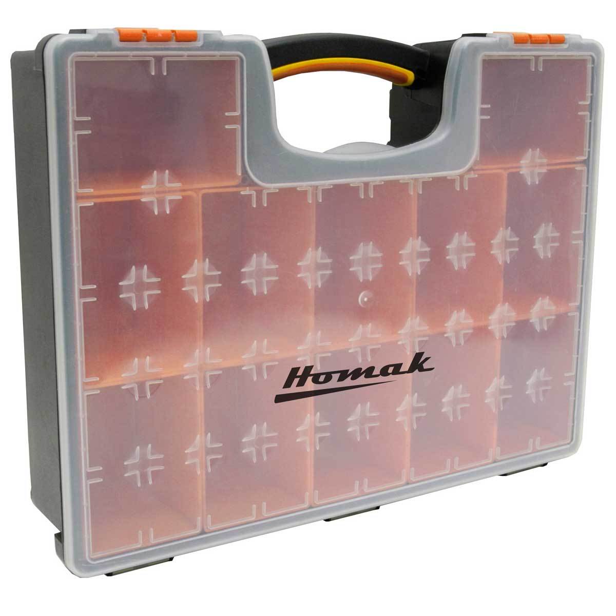 Homak Plastic Organizer with 12 Removable Bins - Storage Solution for Tools, Crafts & Home Organization | Garage, Workshop & Closet Storage