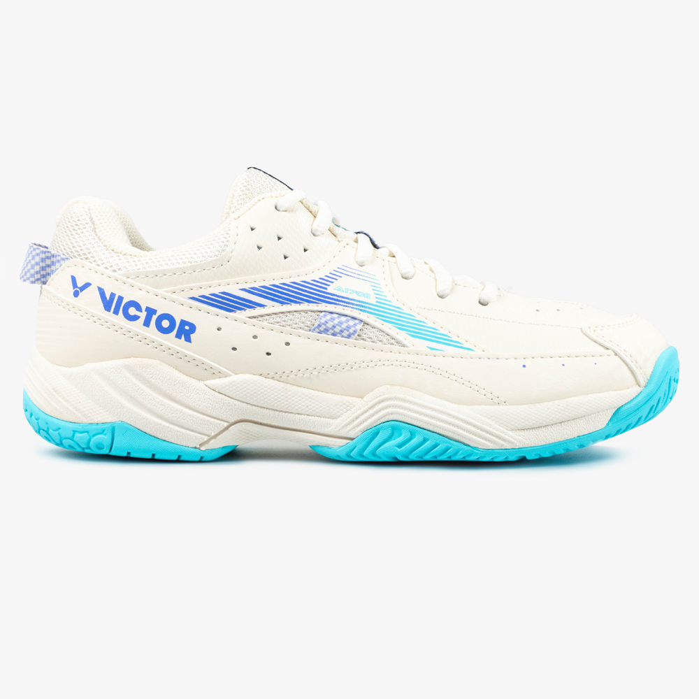 Victor A170II LR Court Shoe - Badminton Volleyball Tennis Indoor Sports Shoes for Men & Women - Lunar White/Pale Turquoise - Perfect for Gym, Training & Casual Wear