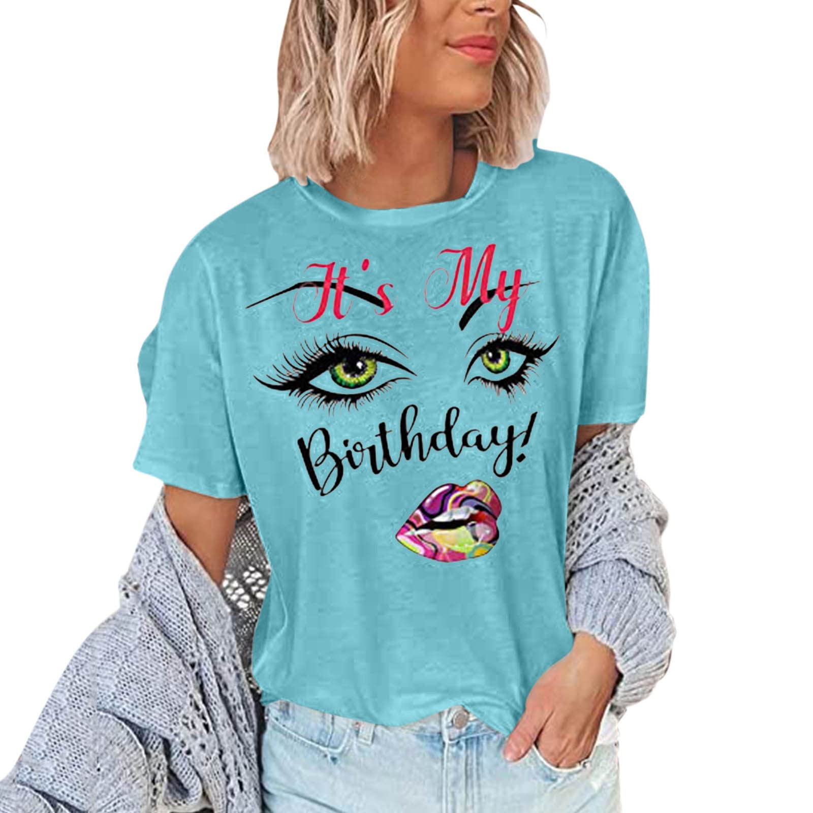 Women's Summer Tops - Stylish V-Neck Short Sleeve Blouse & Loose Fit Casual Tee | Perfect for Beach Outings, Vacation Wear & Everyday Comfort