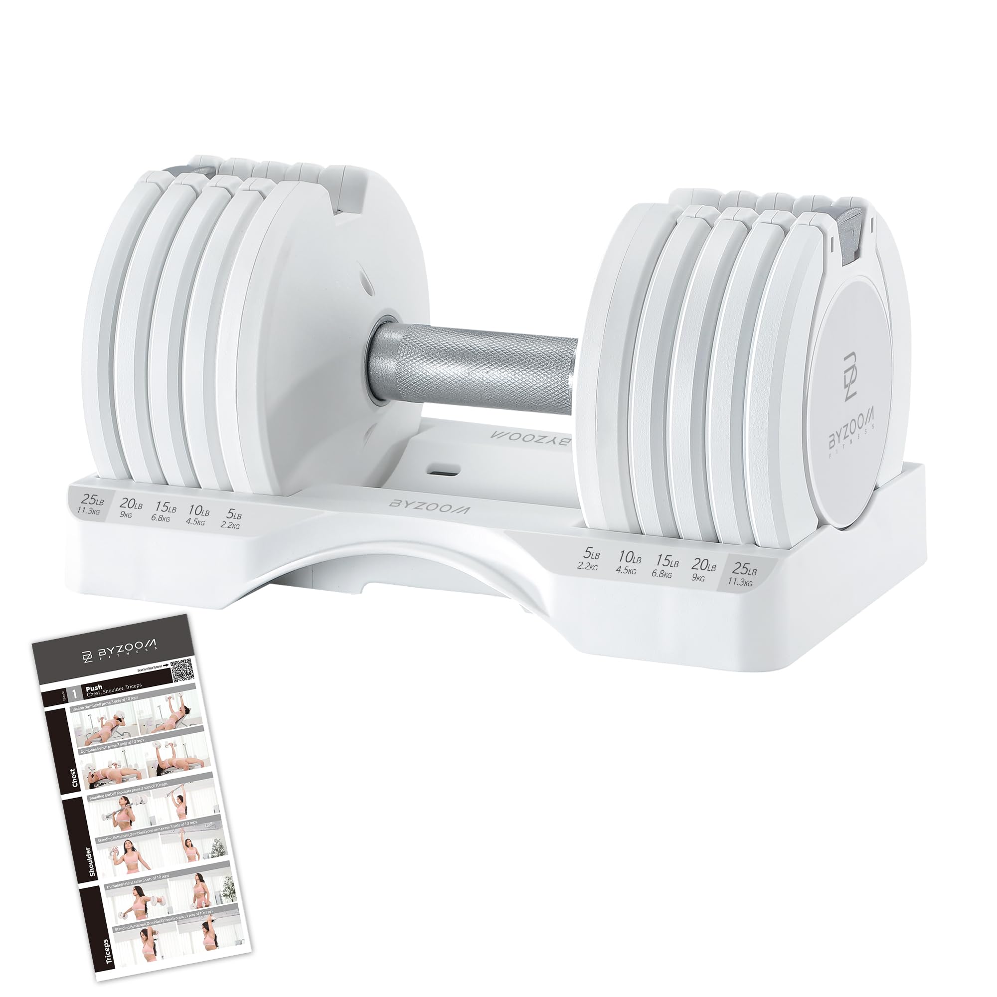 Adjustable Dumbbell Set 12.5lb & 25lb (Pair or Single) - 5-in-1 Weight Training Equipment for Home Gym, Fitness, Body Workout - Perfect for Beginners & Women | Strength Training, Muscle Building, Cardio Workouts