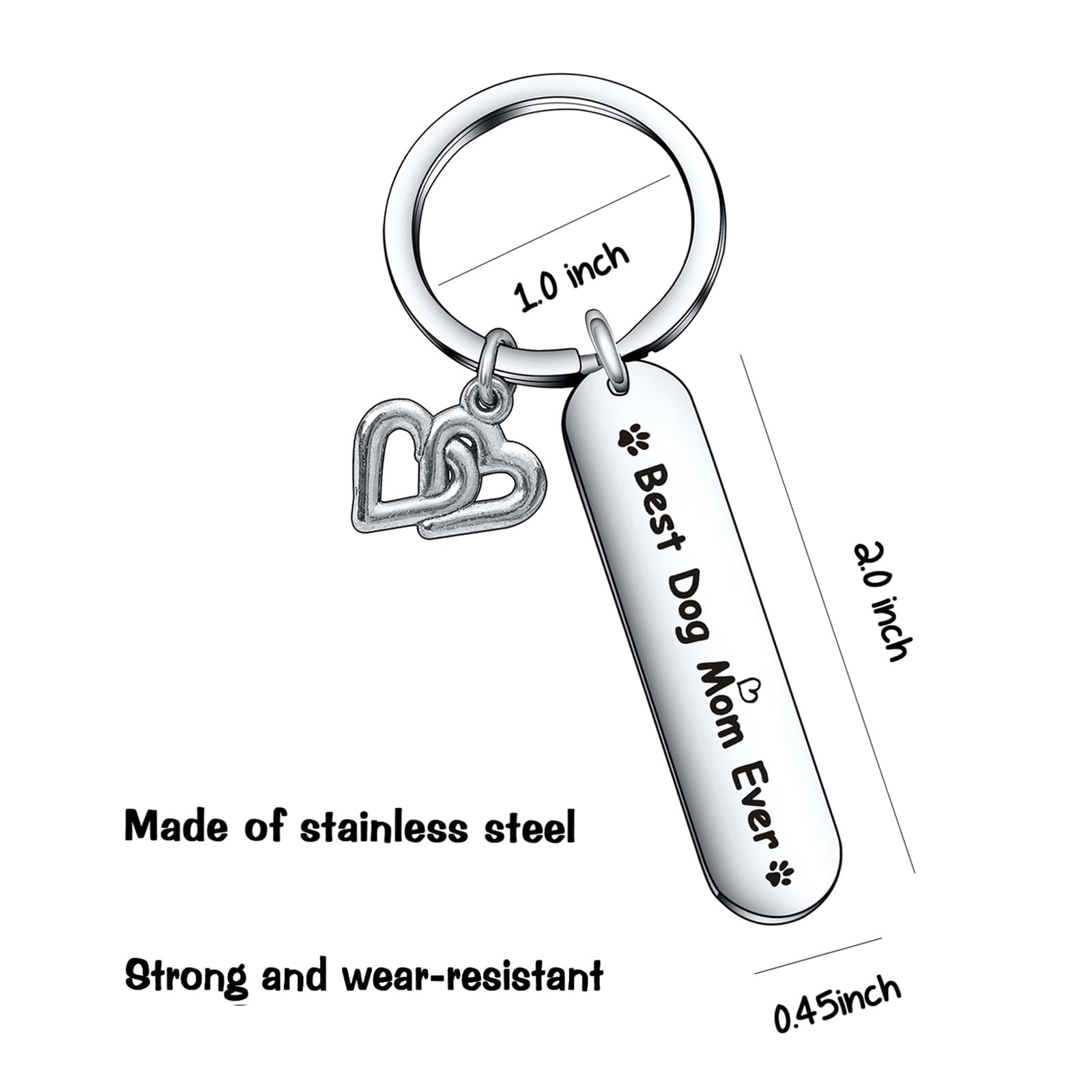 Dog Mom Jewelry - Best Friend & Veterinarian Gift - Pet Owner Keychain for Dog Lovers - Rescue Dog Grandma Gift - Perfect for Everyday Wear & Special Occasions