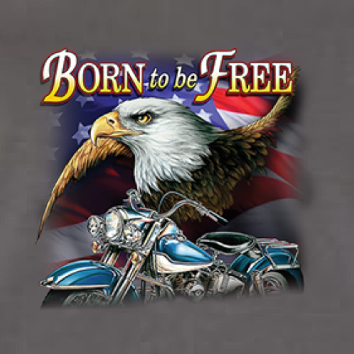 Born to Be Free Bald Eagle & American Flag Women's Slim Fit Junior Tee - Patriotic Graphic T-Shirt for Casual Wear, 4th of July & Independence Day Celebrations