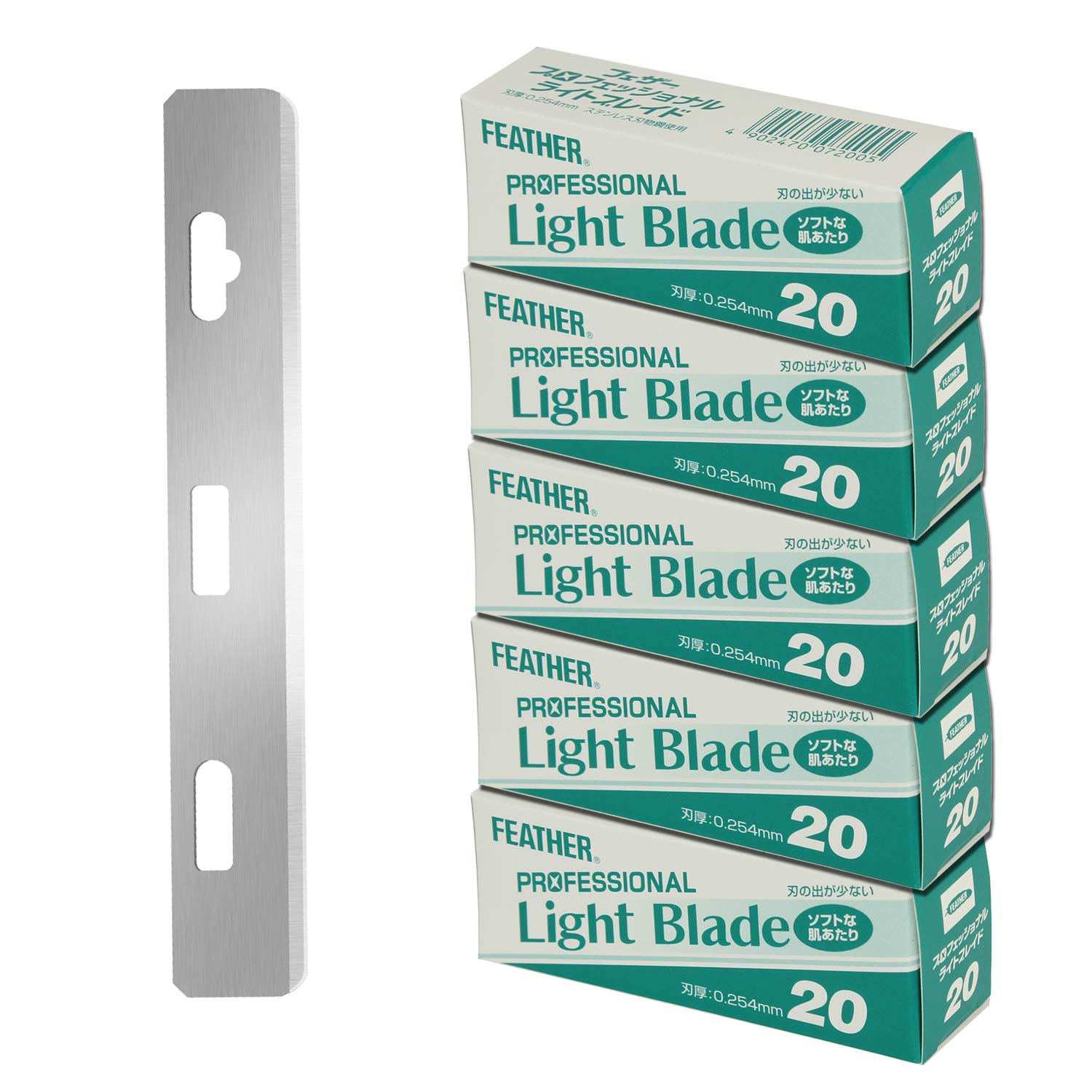 Feather Artist Club ProLight Razor Blades - 5 Pack of 20 Single Edge Razor Refills - Premium Shaving Blades for Men, Women & Barbers - Perfect for Smooth Shaving, Grooming & Professional Salon Use