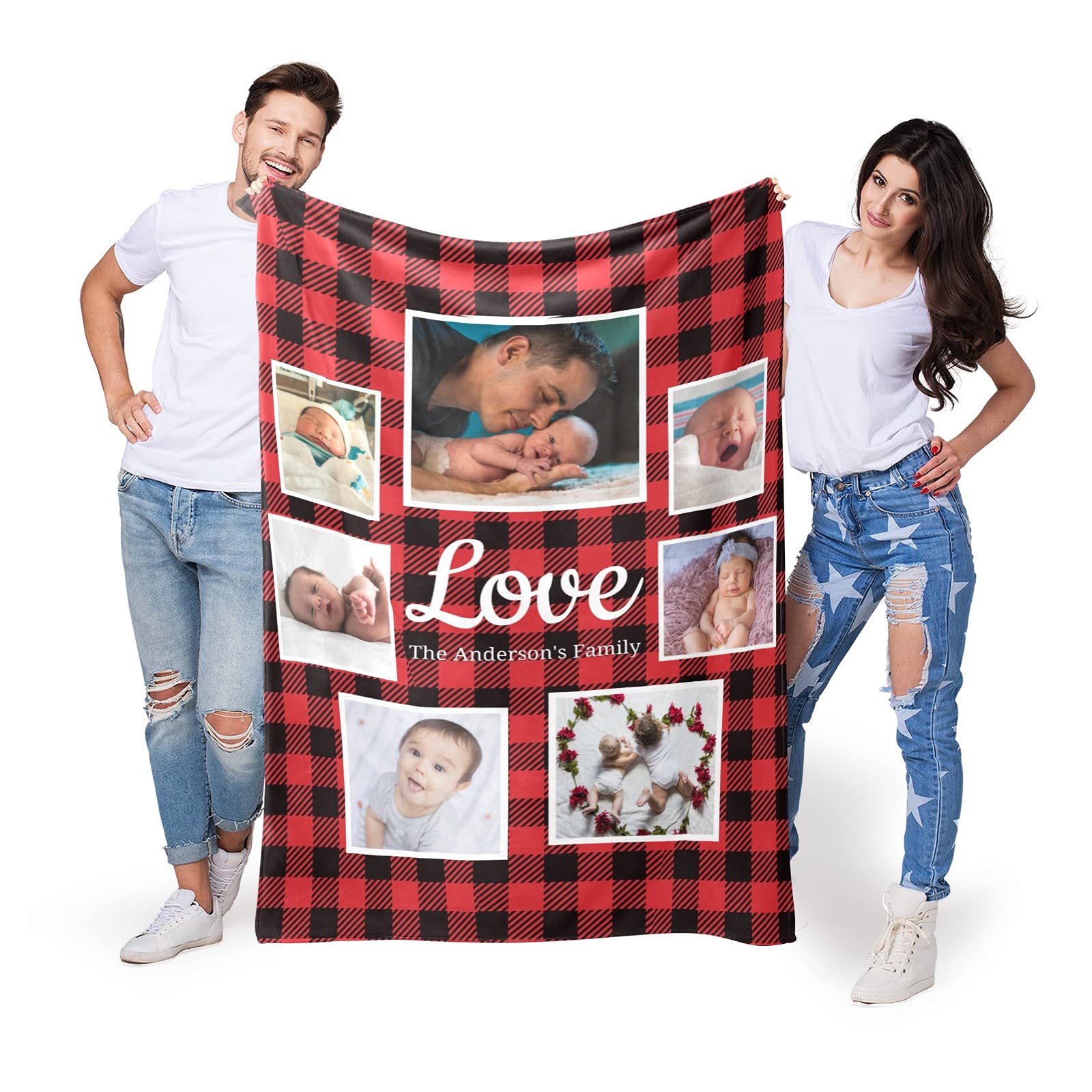 Custom Photo Blanket Personalized with Picture - Christmas Gift for Pet Lovers, Family & Friends - Cozy Throw Blanket for Home Decor, Memorial Keepsake, Couch & Bed Use