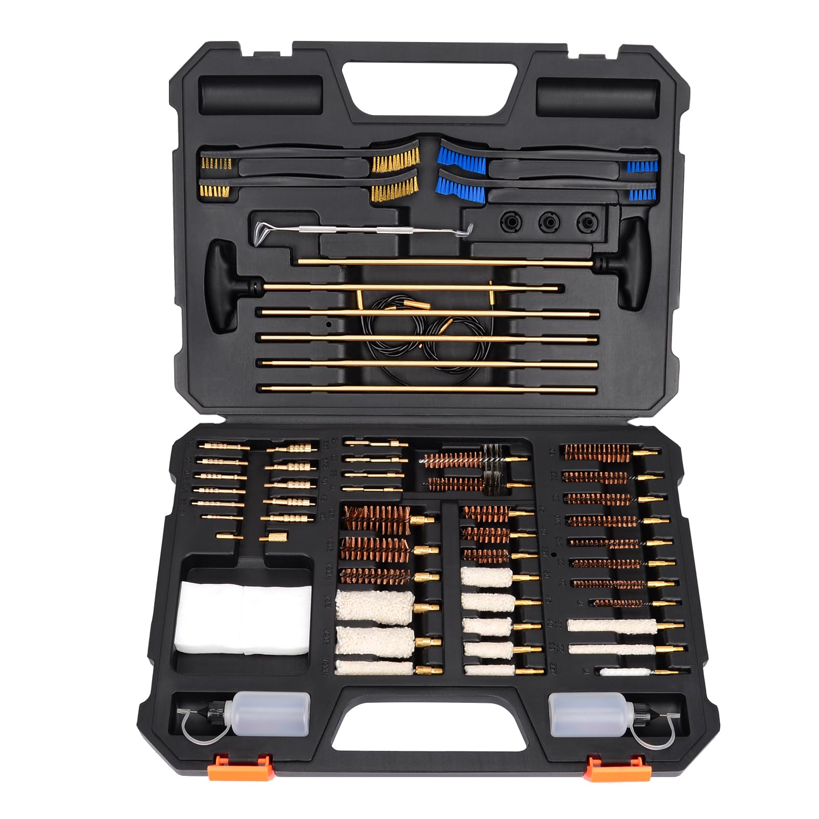 BOOSTEADY Pro Universal Gun Cleaning Kit - High-End Brass Brushes, Mops, Jags & Reinforced Rods for Handguns, Shotguns & All Firearms | Perfect for Home Maintenance, Hunting & Range Shooting