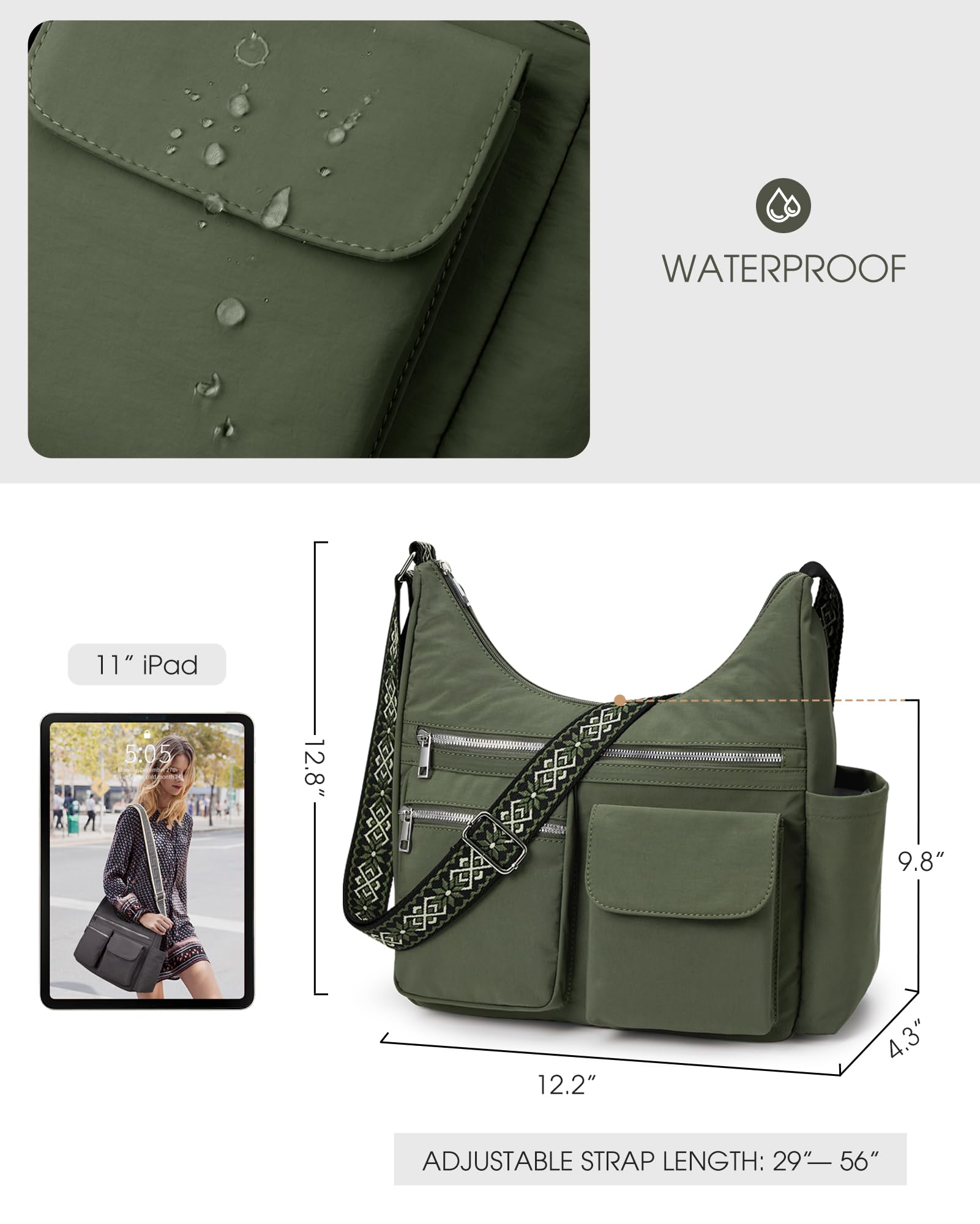 Trendy Nylon Crossbody Bags for Women - Work & Travel Purse
