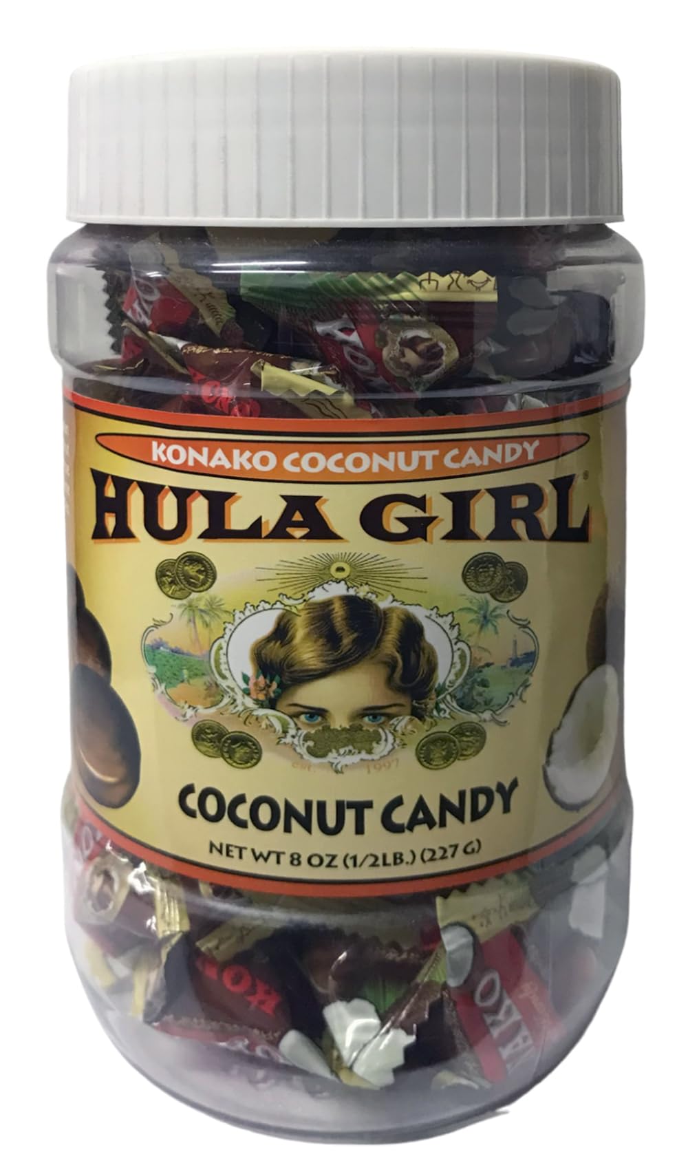 Hula Girl Konako Candy - Delicious Coconut Flavor Hawaiian Treat for Parties, Gifts & Tropical Snacking