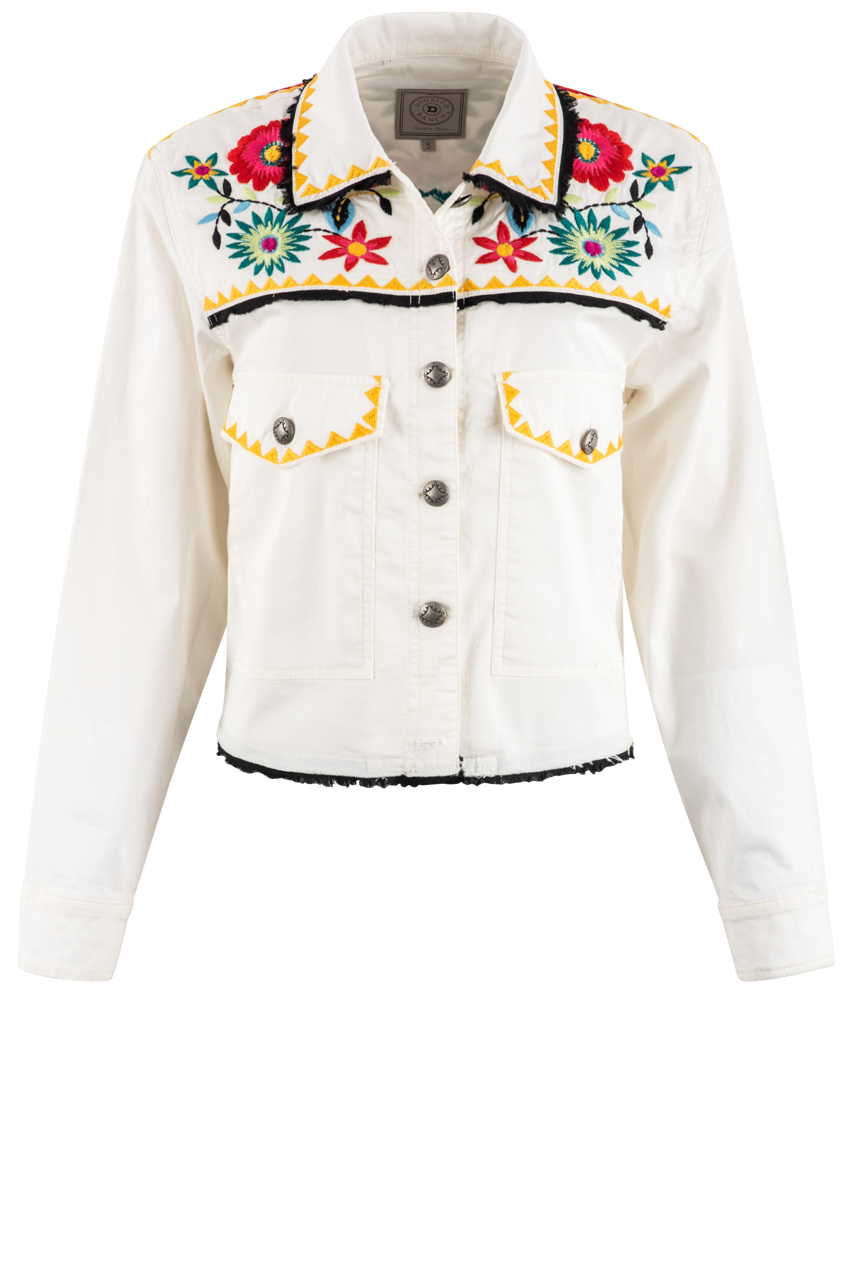 Double D Ranch Que Milagro Jacket - Western Denim Jacket for Women | Vintage Cowgirl Style | Perfect for Rodeo, Country Music Festivals & Casual Outings