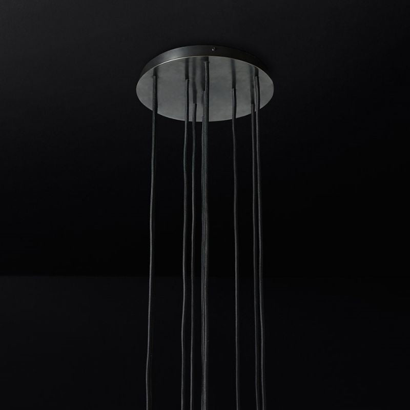 Crystal Ball Cluster Round Chandelier - 14 Inch Modern Ceiling Light Fixture for Dining Room, Bedroom, Living Room & Foyer Decor